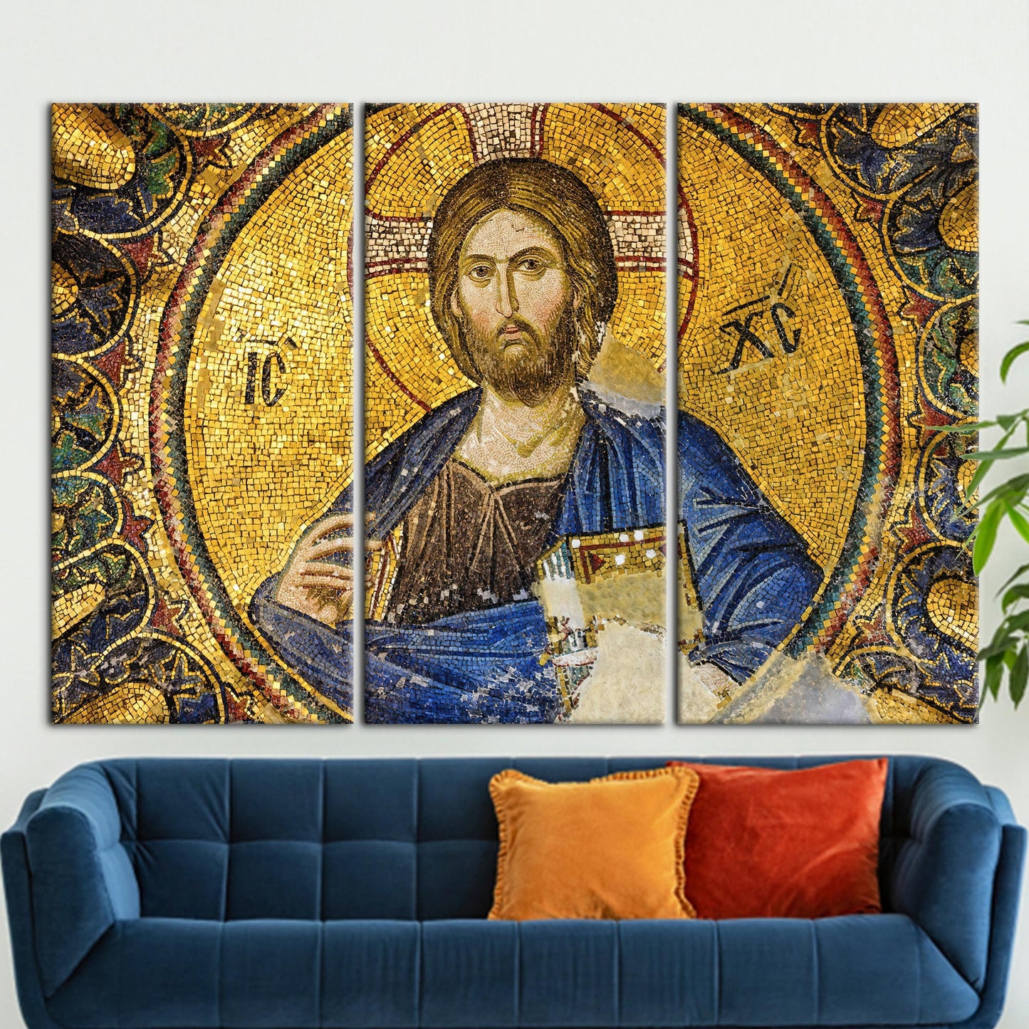 Jesus Christ Mosaic African Ethnic Canvas Print