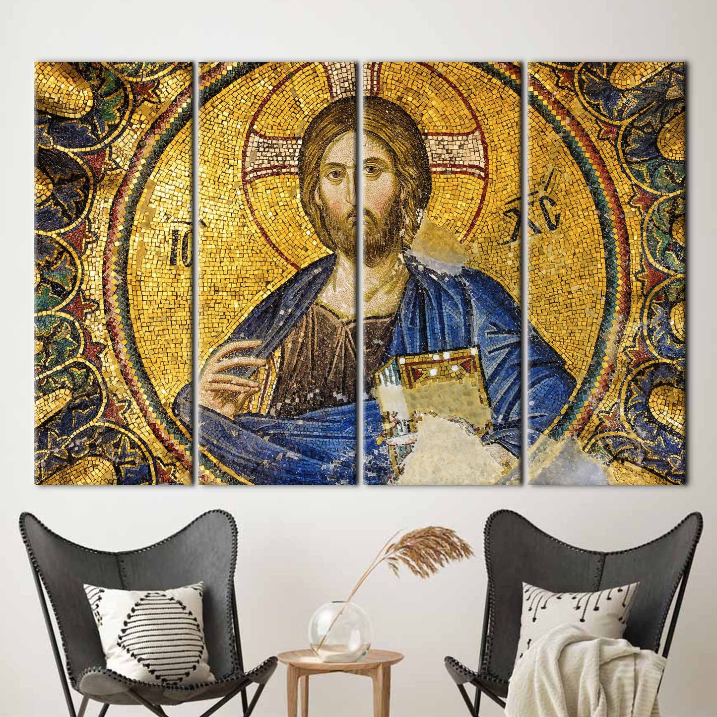 Jesus Christ Mosaic African Ethnic Canvas Print