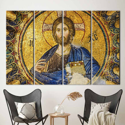 Jesus Christ Mosaic African Ethnic Canvas Print