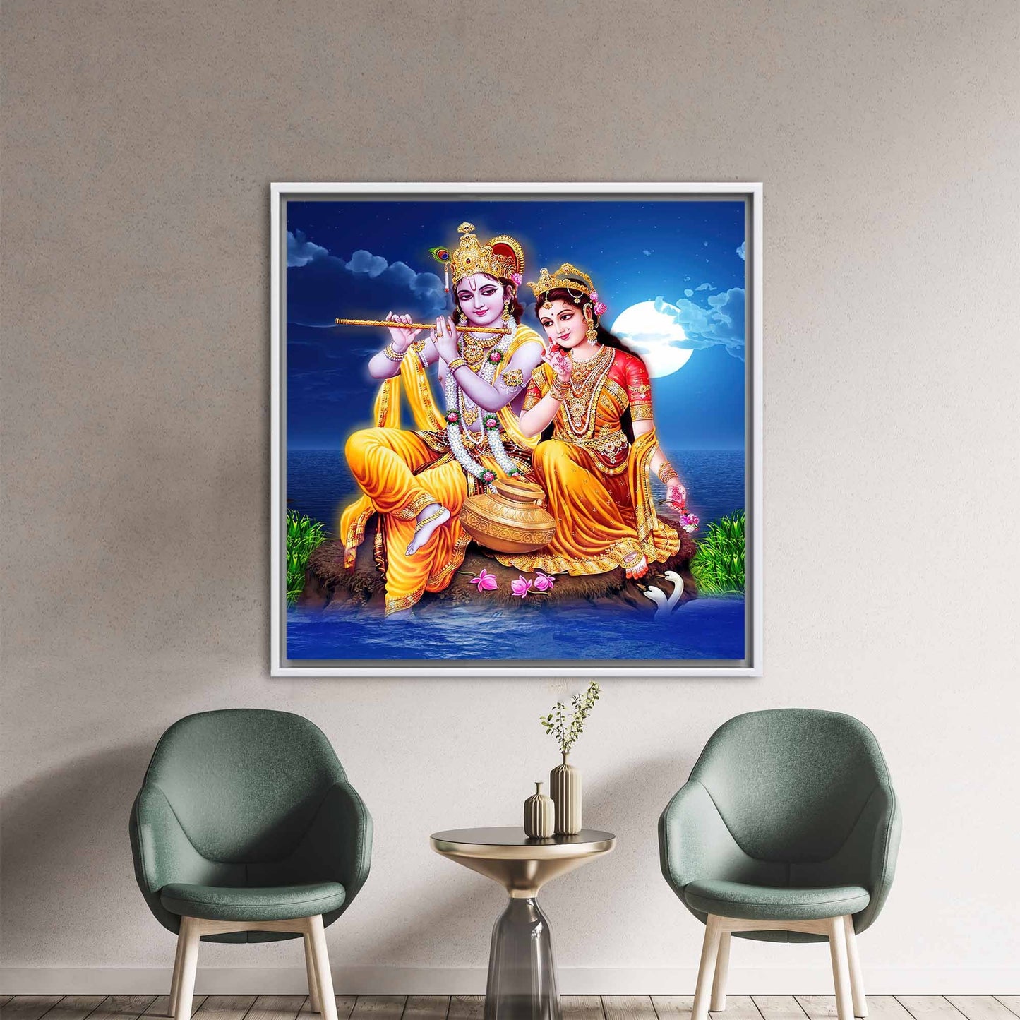 Radha Krishna Hindu Couple Indian Canvas Print