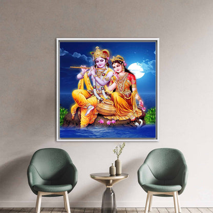 Radha Krishna Hindu Couple Indian Canvas Print