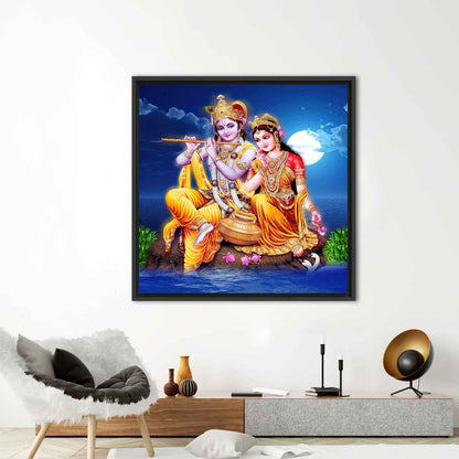 Radha Krishna Hindu Couple Indian Canvas Print