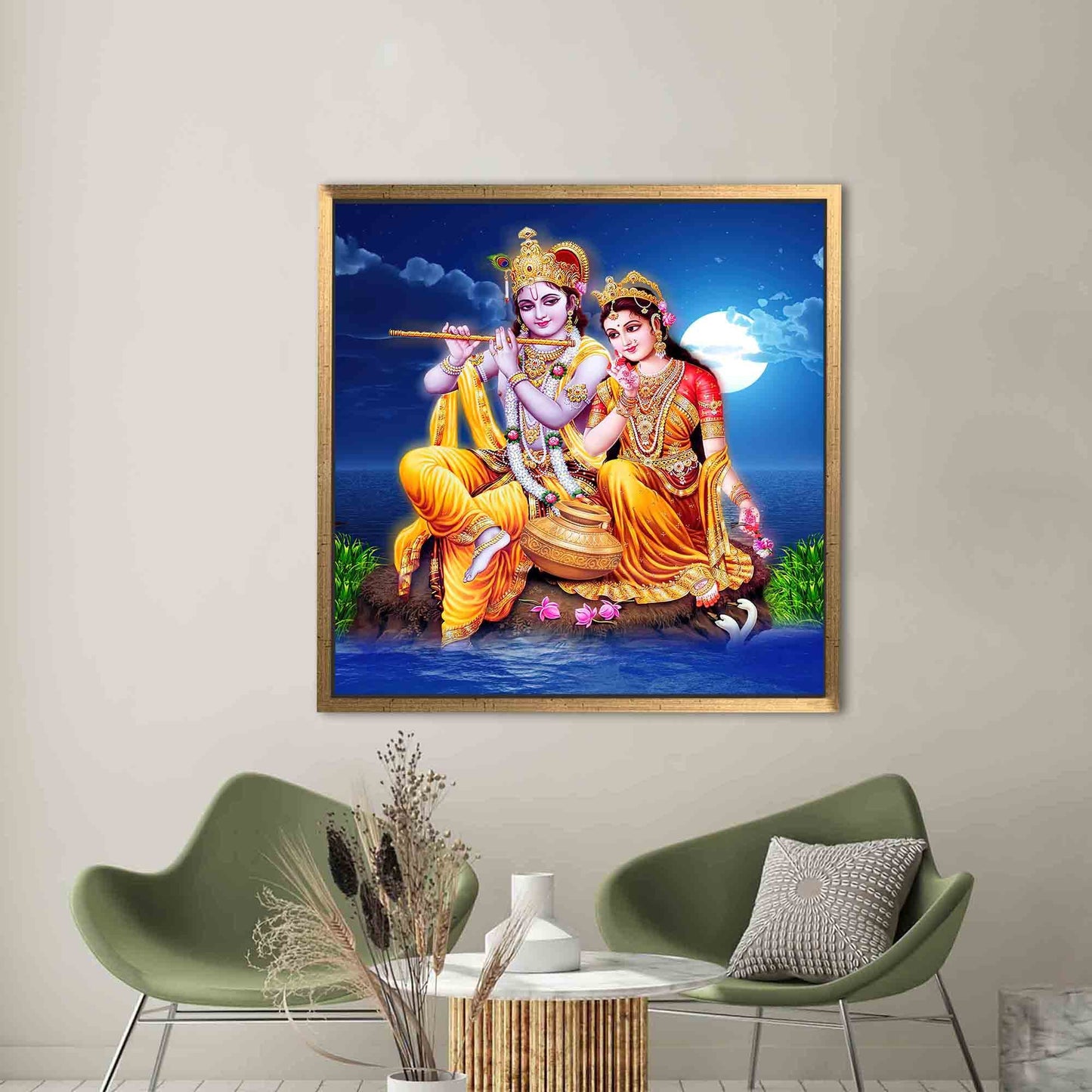 Radha Krishna Hindu Couple Indian Canvas Print