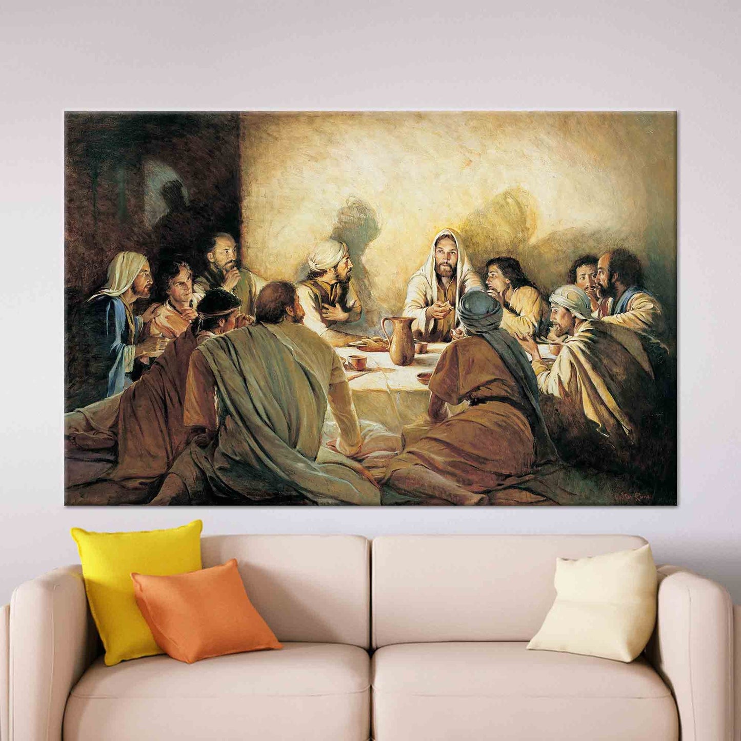 Jesus Christ Last Supper Religious Canvas Print