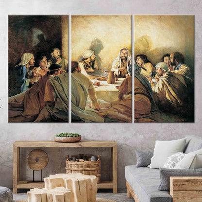 Jesus Christ Last Supper Religious Canvas Print