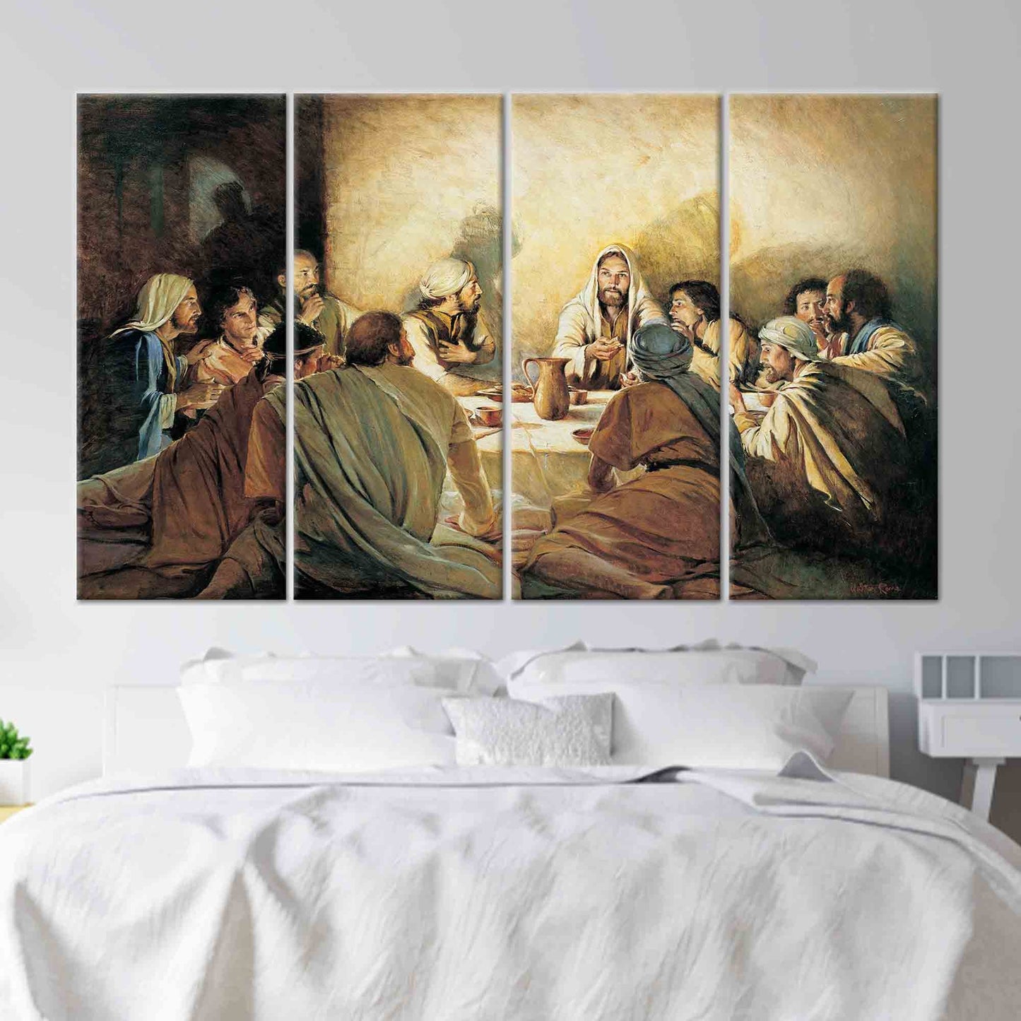 Jesus Christ Last Supper Religious Canvas Print