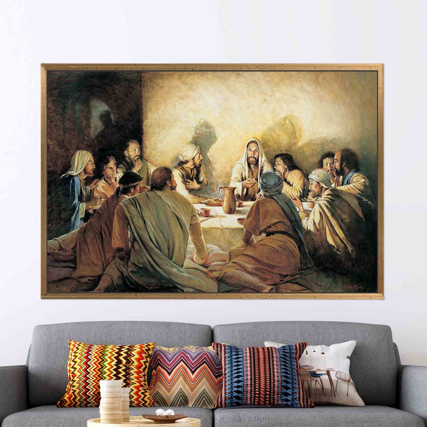 Jesus Christ Last Supper Religious Canvas Print