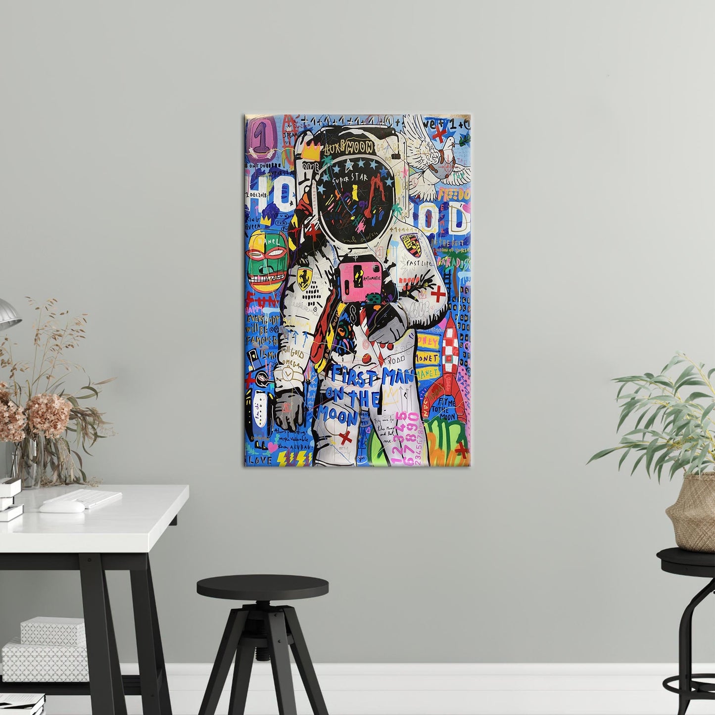 Graffiti Astronaut Space Enthusiasts Canvas Print
