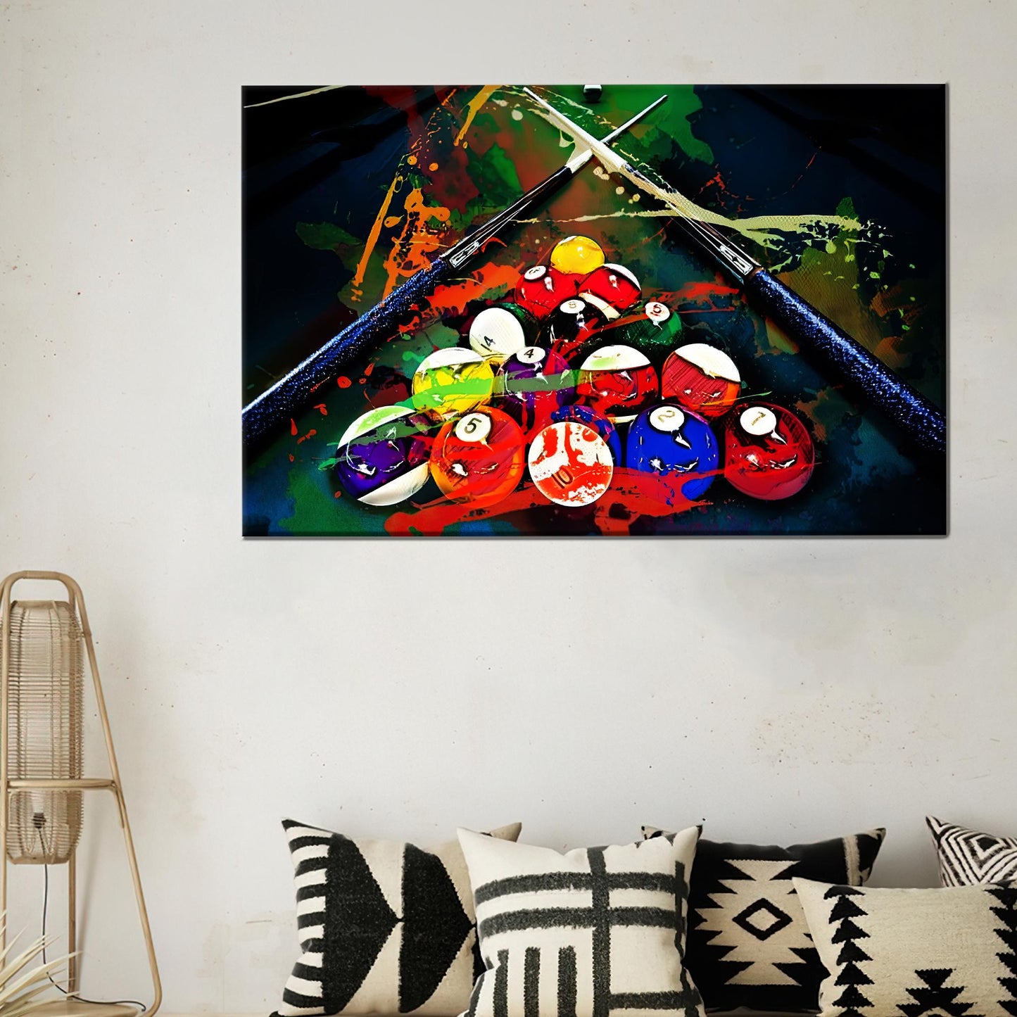 Billiards Colorful 3D Play Canvas Print