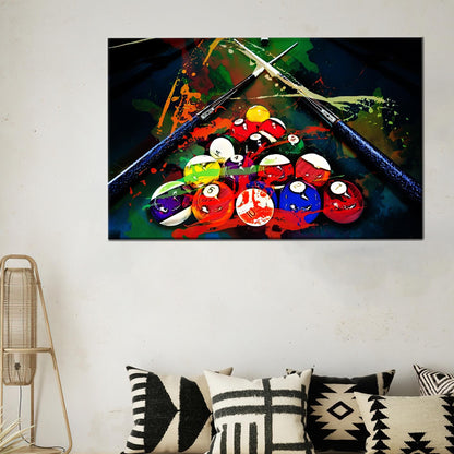 Billiards Colorful 3D Play Canvas Print