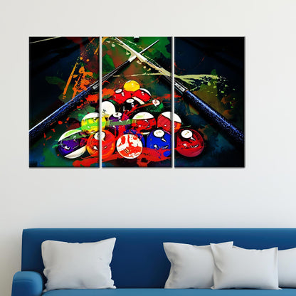 Billiards Colorful 3D Play Canvas Print