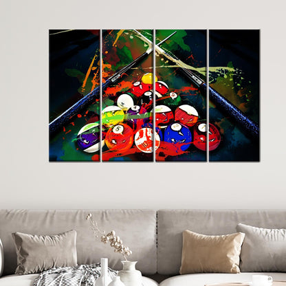 Billiards Colorful 3D Play Canvas Print