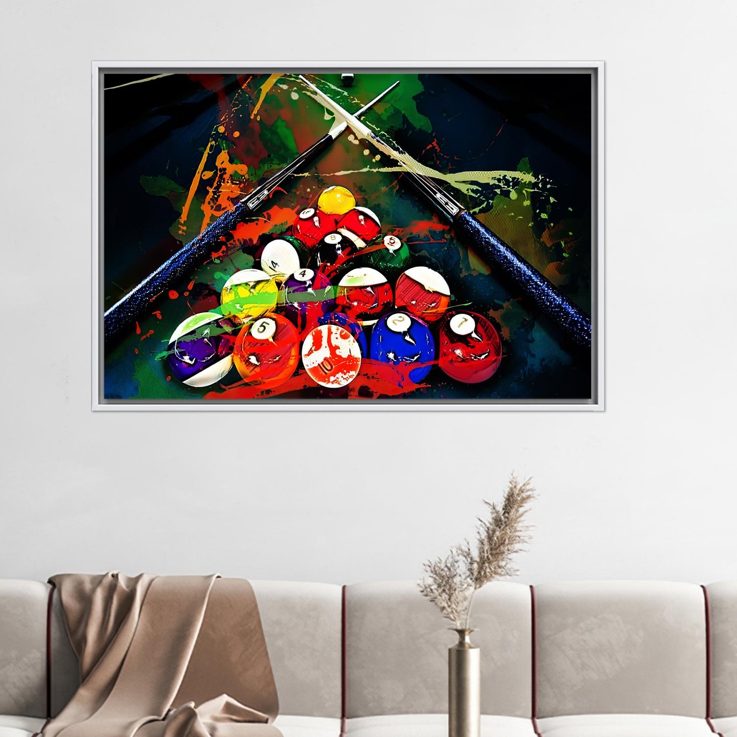 Billiards Colorful 3D Play Canvas Print