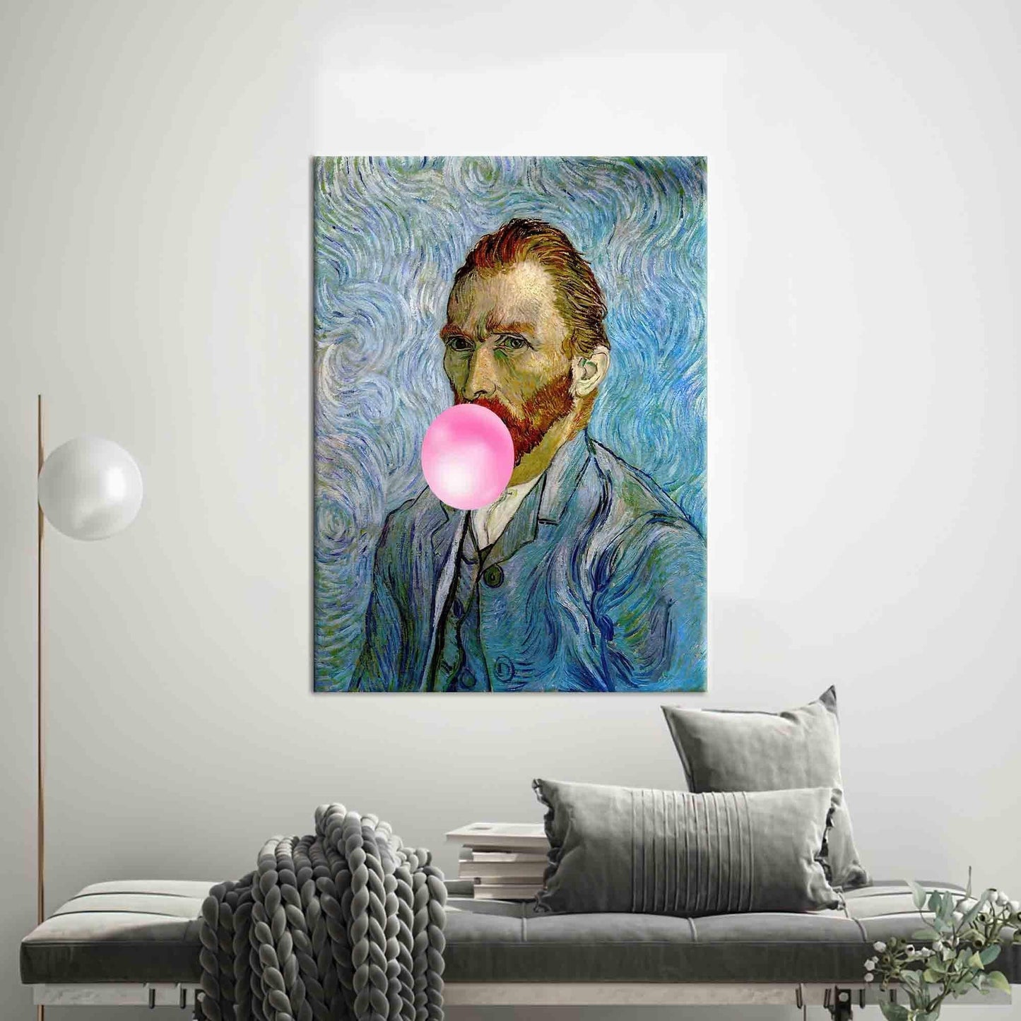 Van Gogh Self Portrait Pink Canvas Print