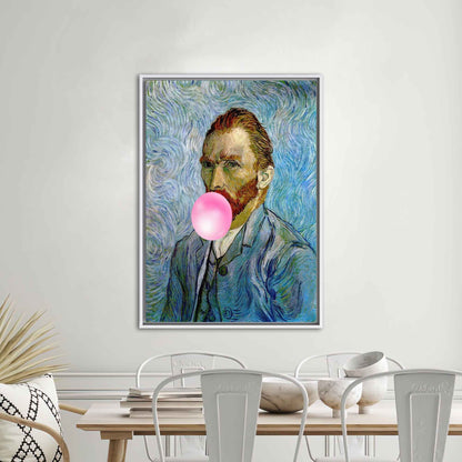 Van Gogh Self Portrait Pink Canvas Print