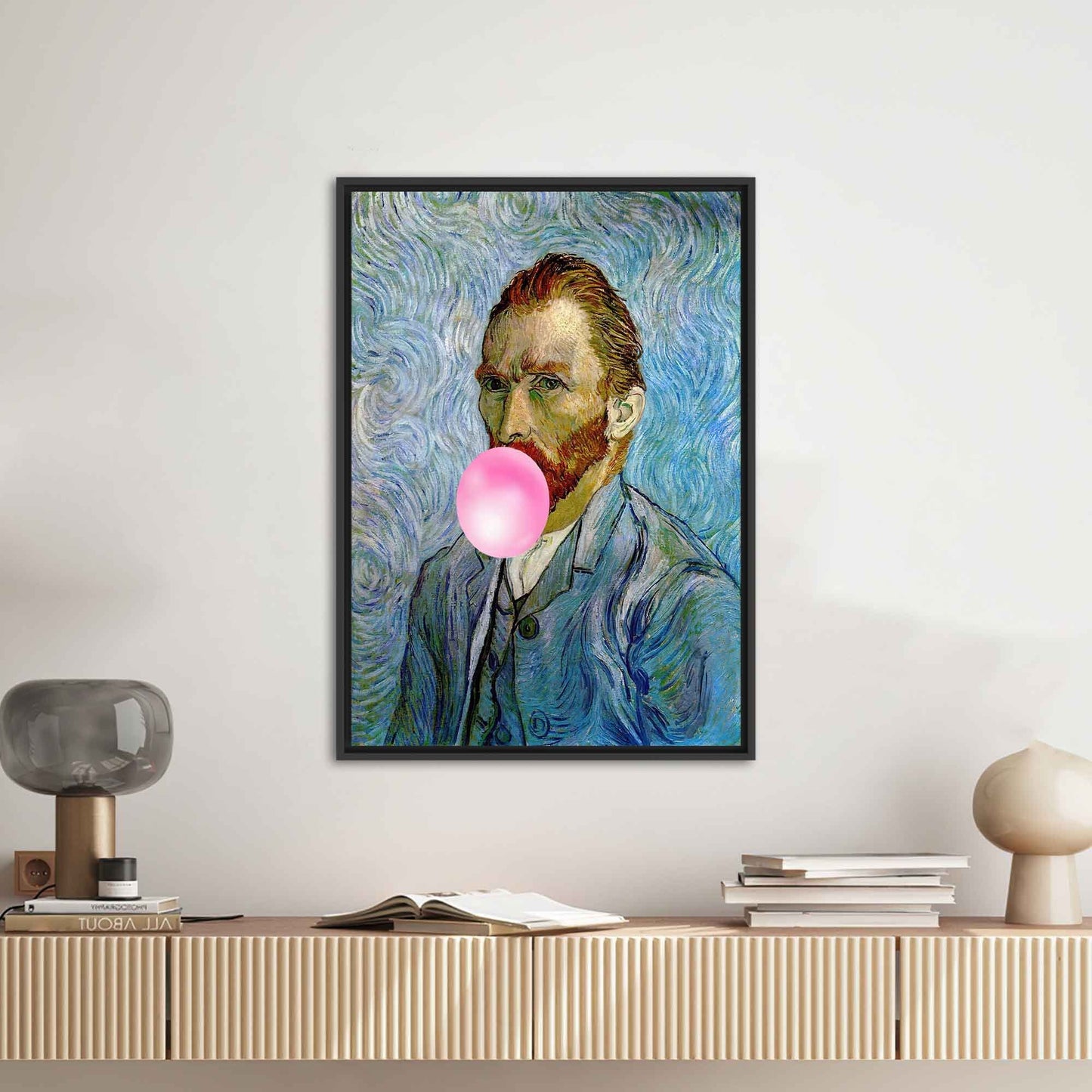 Van Gogh Self Portrait Pink Canvas Print