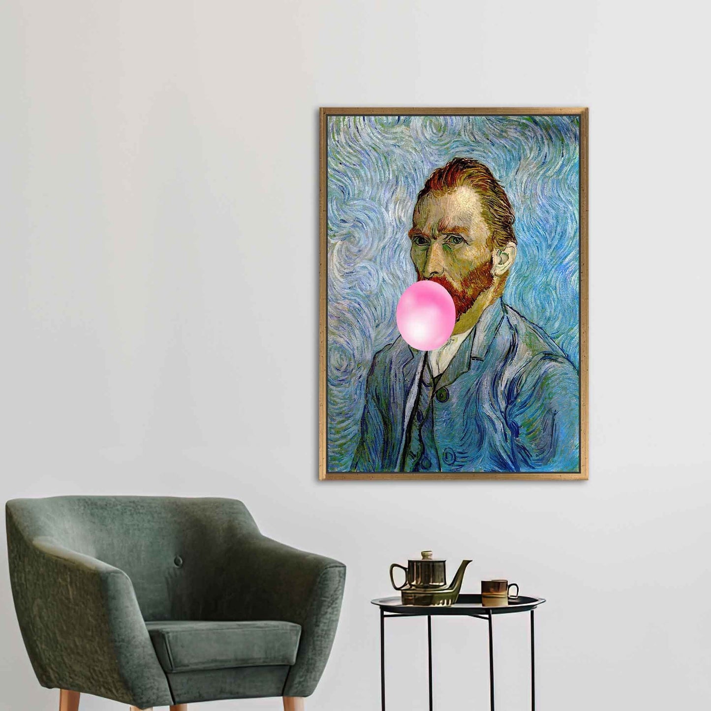 Van Gogh Self Portrait Pink Canvas Print