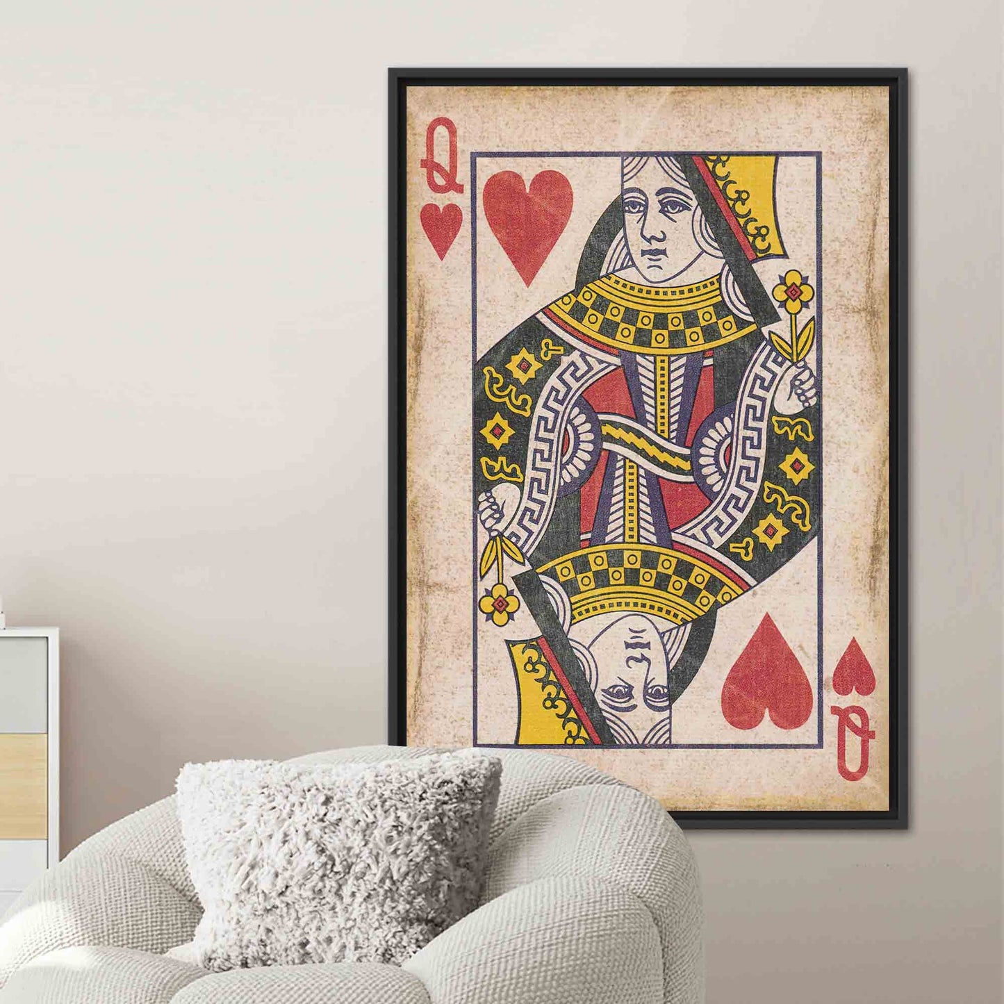 Abstract Queen Hearts Playing Card Canvas Print