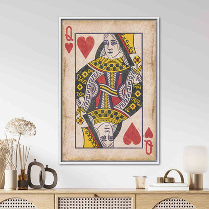 Abstract Queen Hearts Playing Card Canvas Print