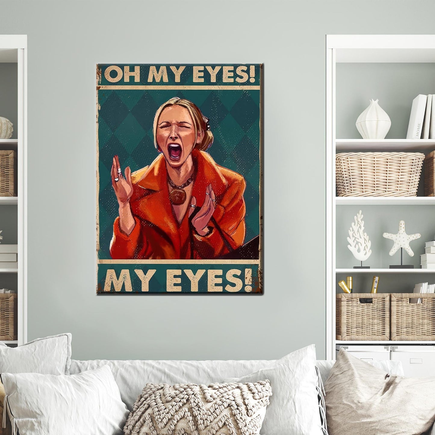 Vintage Design Canvas Poster - Modern Christmas Gift for Women, Oh My Eyes Wall Hanging