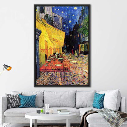 Cafe Terrace Night Starry Sky Canvas Print