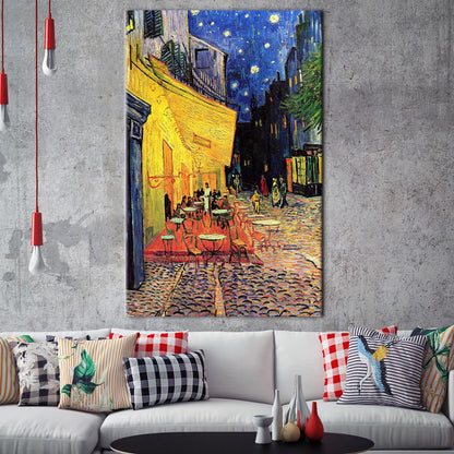 Cafe Terrace Night Starry Sky Canvas Print