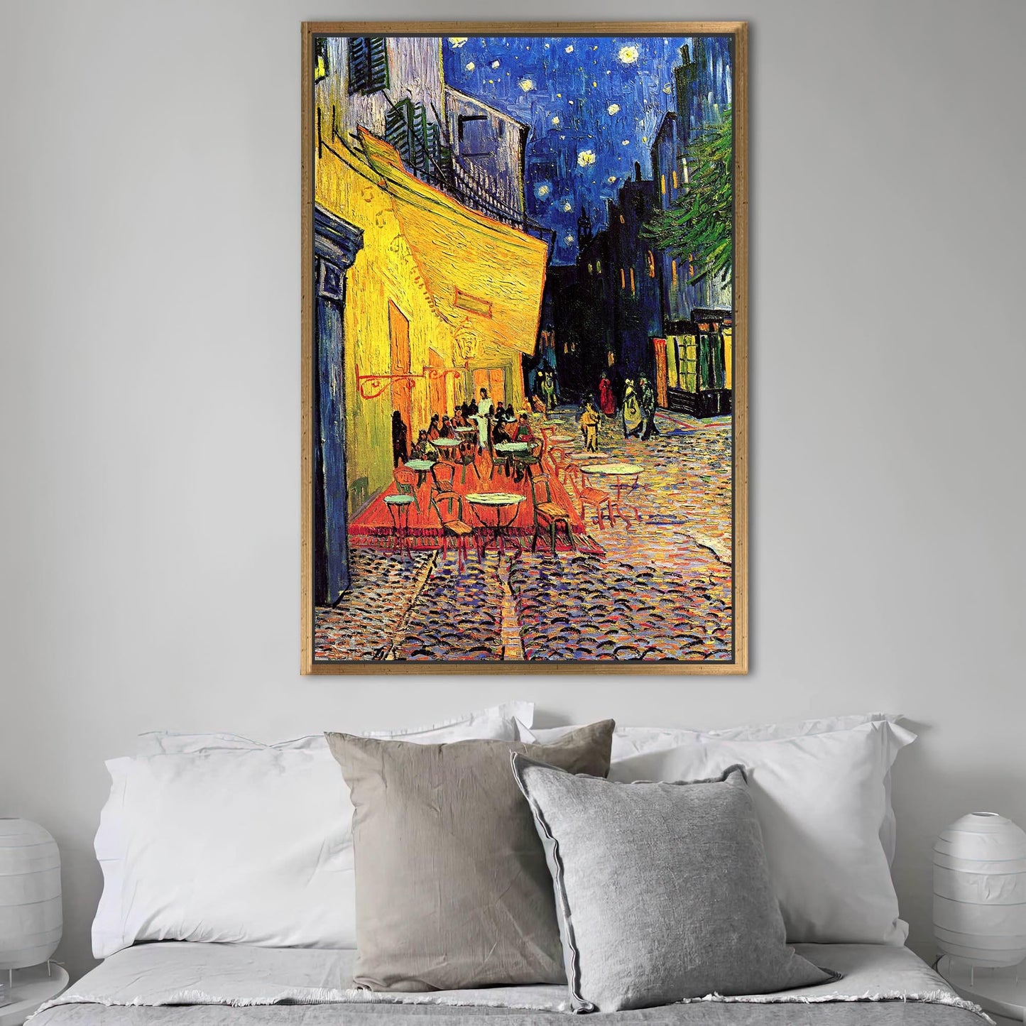Cafe Terrace Night Starry Sky Canvas Print