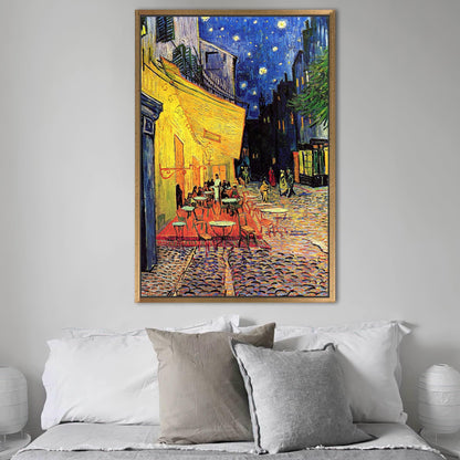 Cafe Terrace Night Starry Sky Canvas Print
