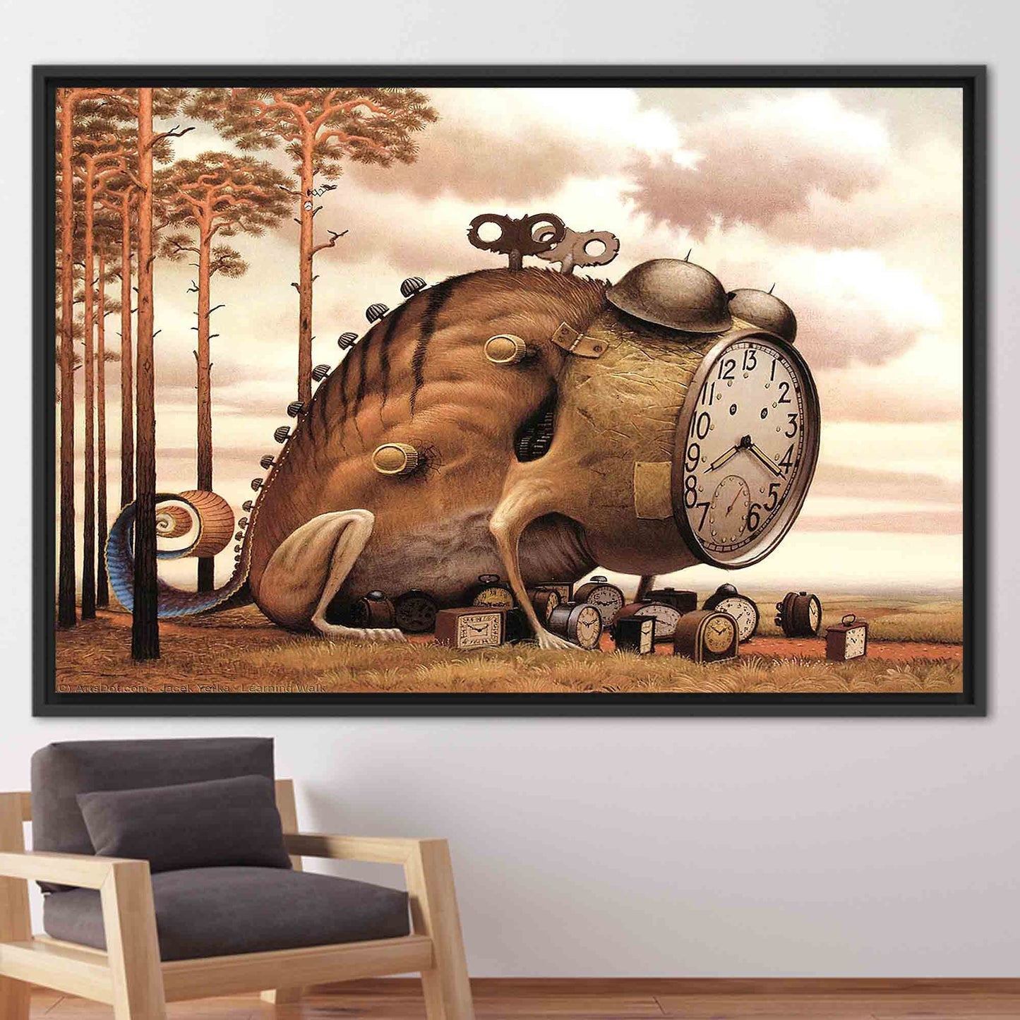 Abstract Clock Canvas Print - Surreal Art for Contemporary Living Room Wall Decor