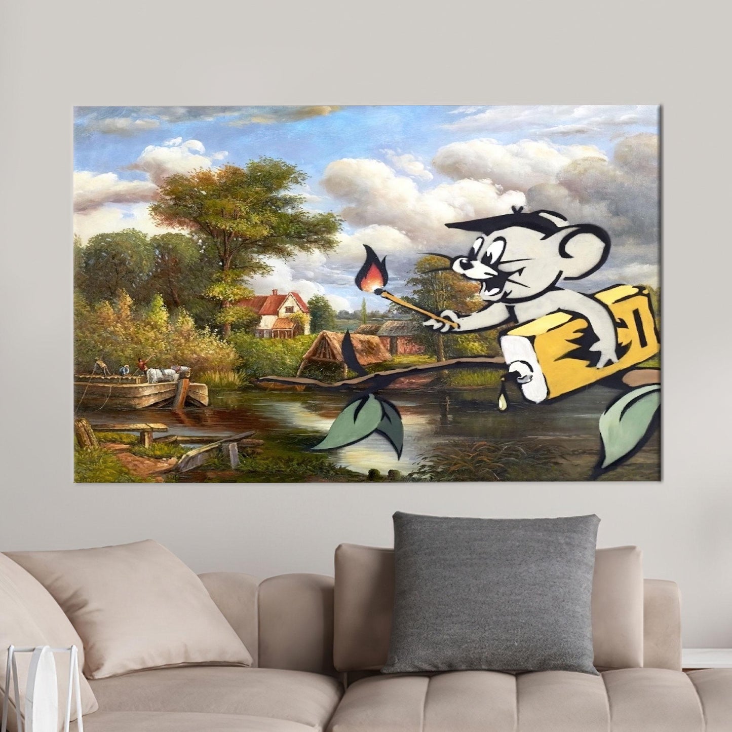 Jerry Graffiti 3D Banksy Corrupted Canvas Print