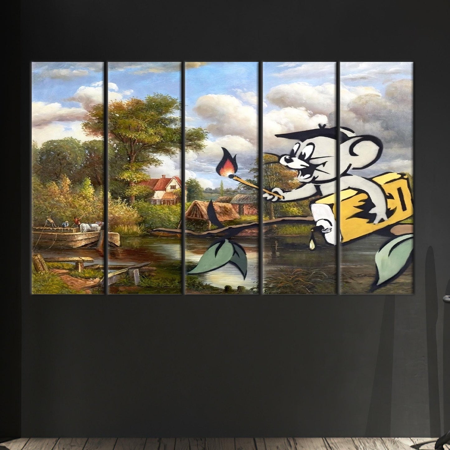 Jerry Graffiti 3D Banksy Corrupted Canvas Print