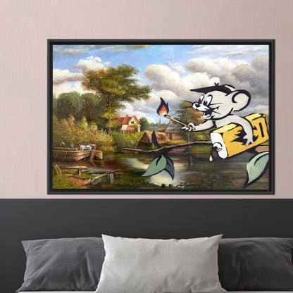 Jerry Graffiti 3D Banksy Corrupted Canvas Print
