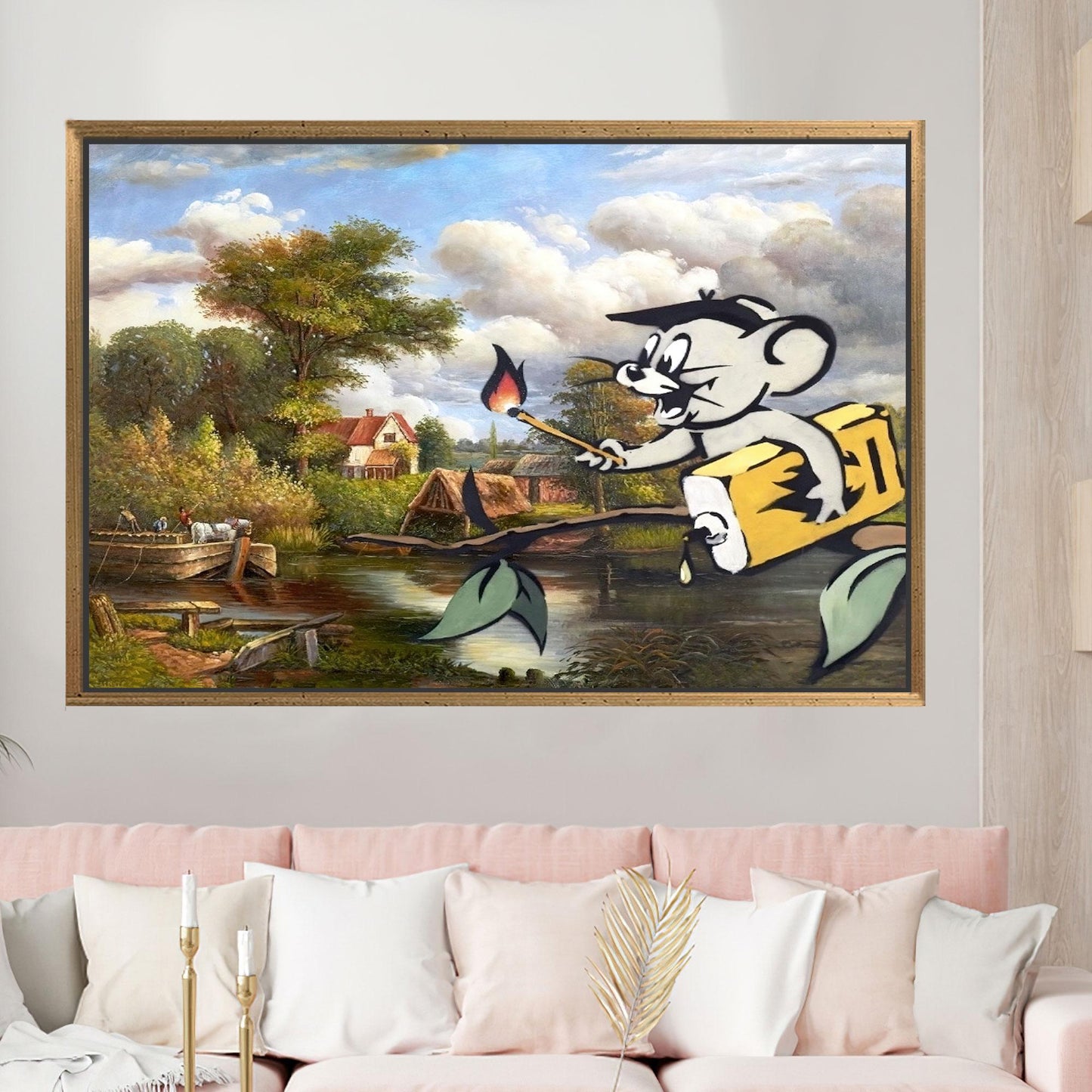 Jerry Graffiti 3D Banksy Corrupted Canvas Print