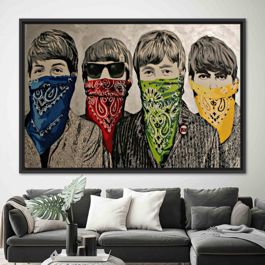 Banksy Bandanas Artwork Canvas Print: Graffiti Street Art for Modern Walls