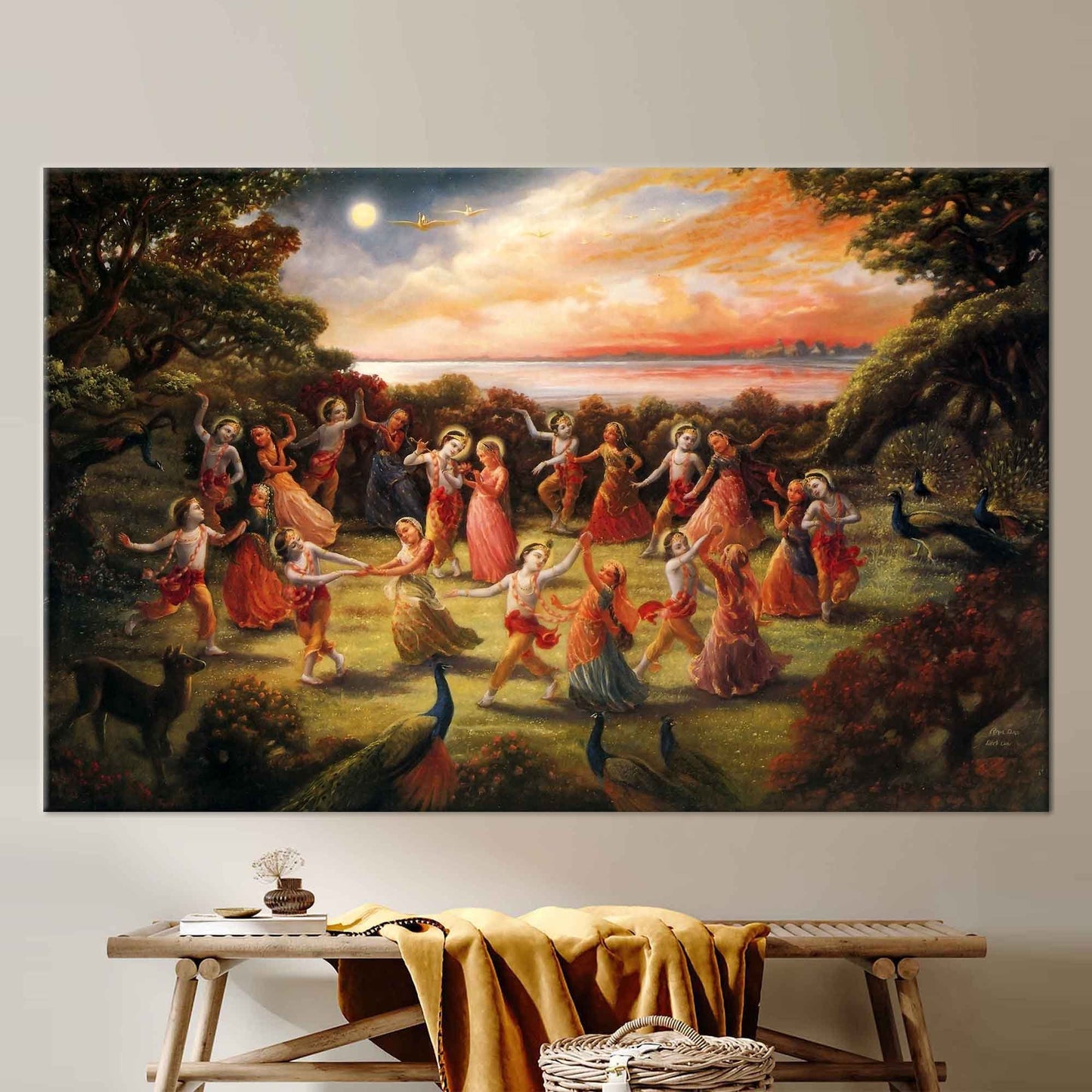 Radha Krishna Dance Indian Rasa Canvas Print