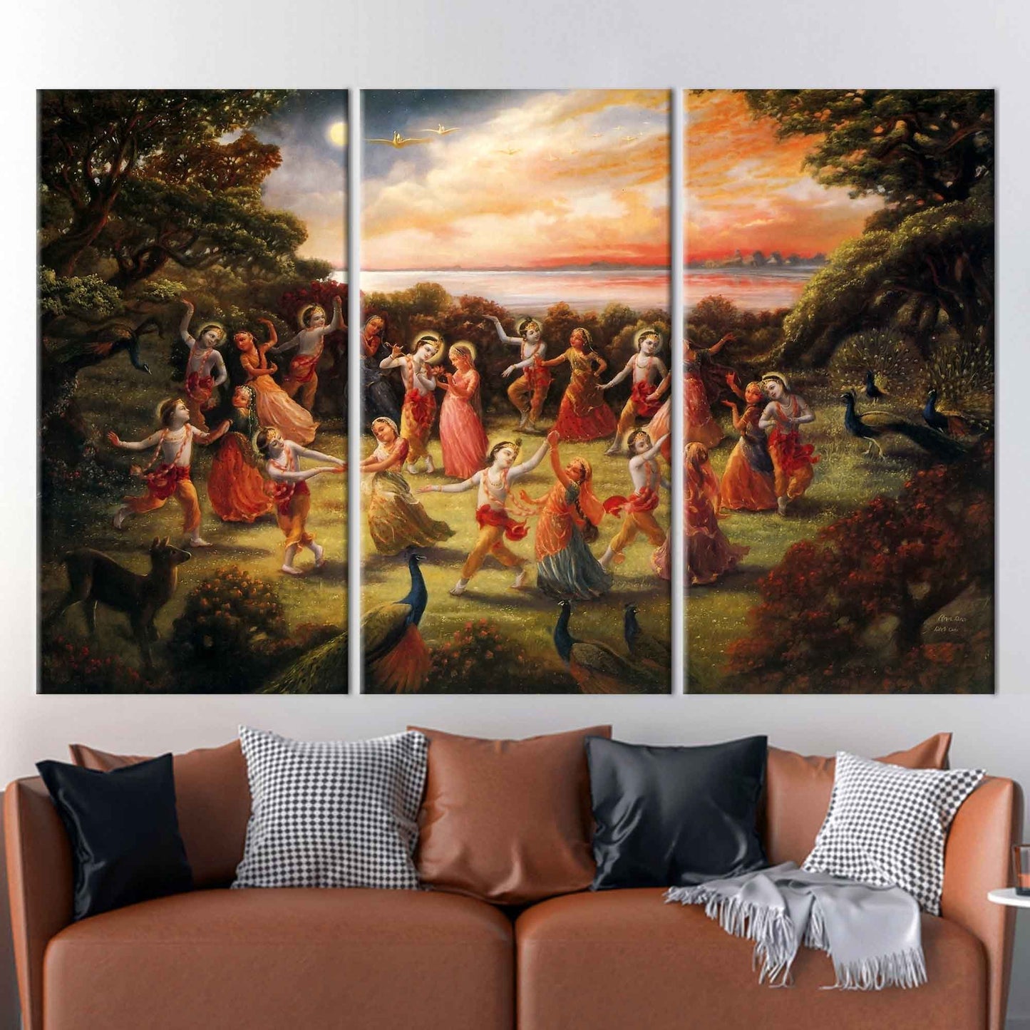 Radha Krishna Dance Indian Rasa Canvas Print
