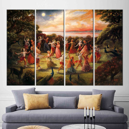 Radha Krishna Dance Indian Rasa Canvas Print