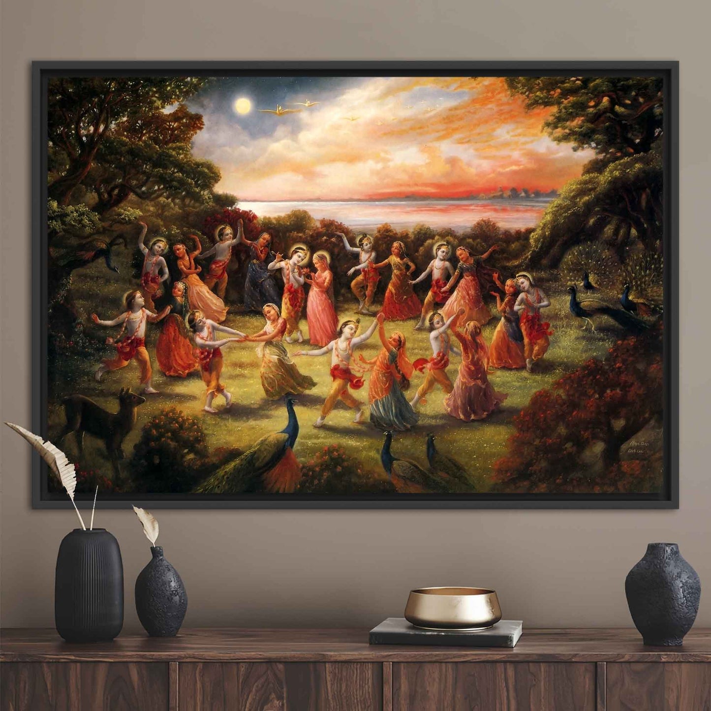 Radha Krishna Dance Indian Rasa Canvas Print