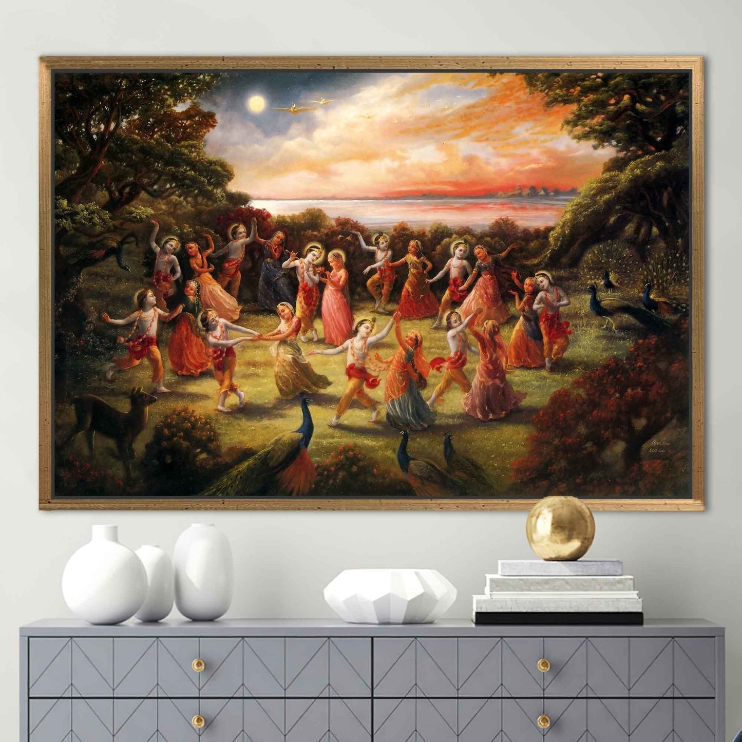 Radha Krishna Dance Indian Rasa Canvas Print