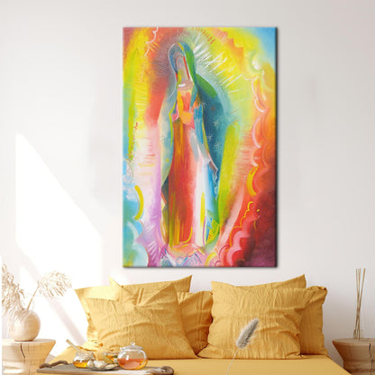 Our Lady Guadalupe Painting Colorful Canvas Print