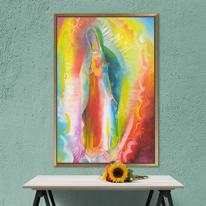 Our Lady Guadalupe Painting Colorful Canvas Print