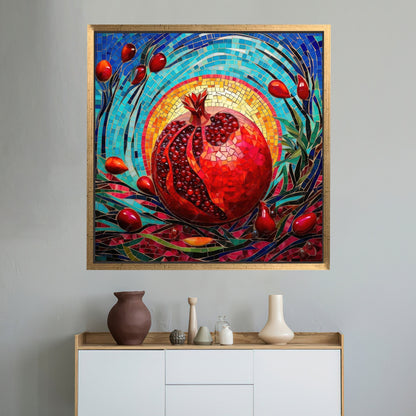 Red Pomegranate Abstract Canvas Print
