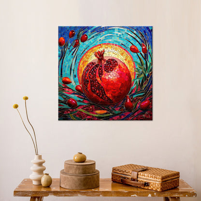 Red Pomegranate Abstract Canvas Print