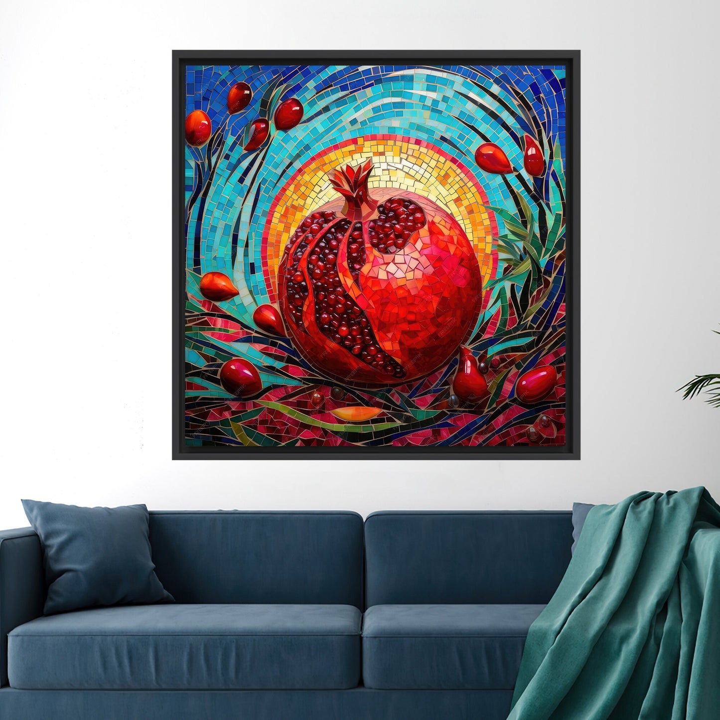 Red Pomegranate Abstract Canvas Print