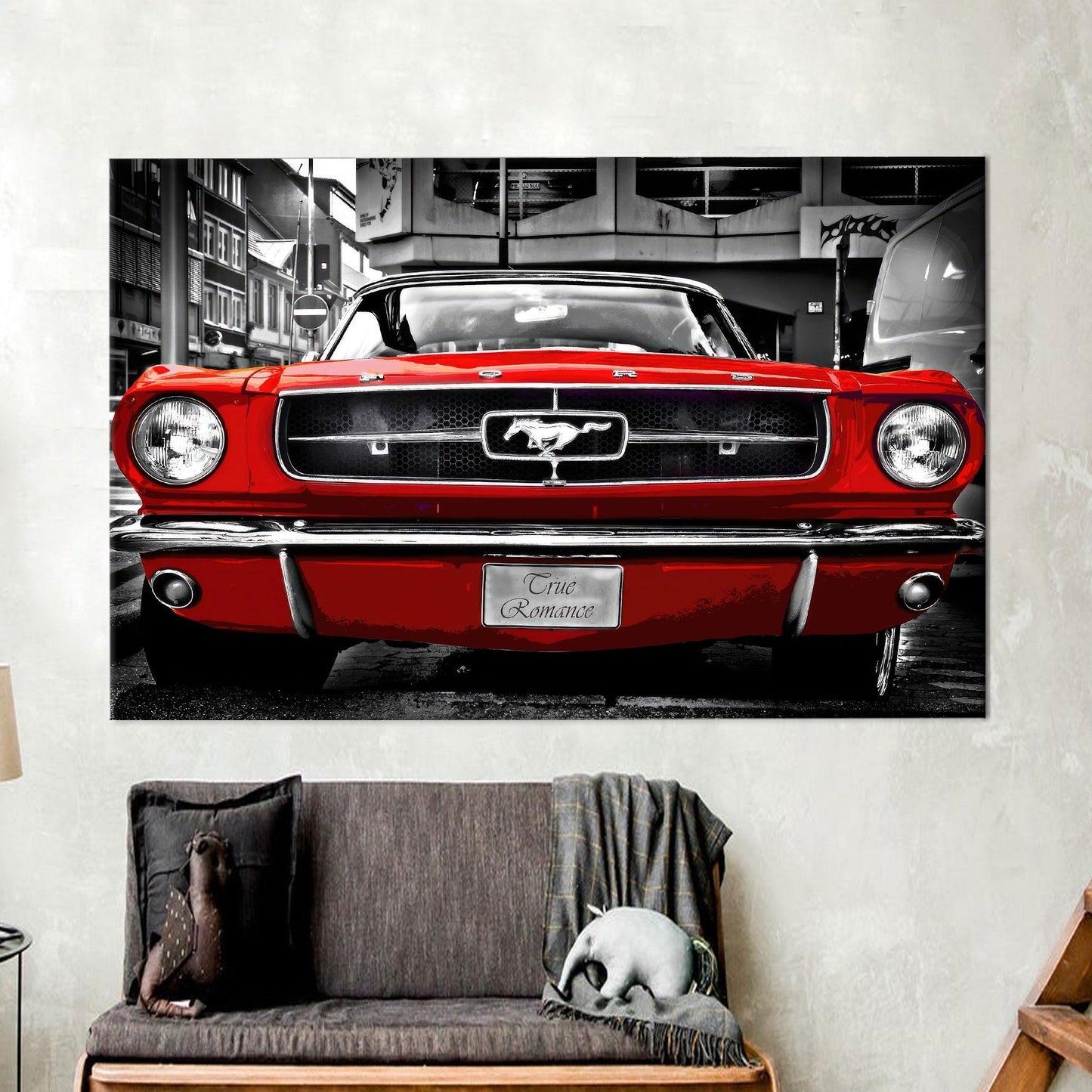 Red Ford Mustang Shelby Car Canvas Print