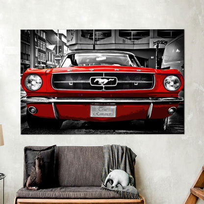 Red Ford Mustang Shelby Car Canvas Print