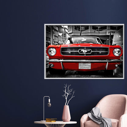Red Ford Mustang Shelby Car Canvas Print