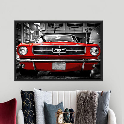 Red Ford Mustang Shelby Car Canvas Print