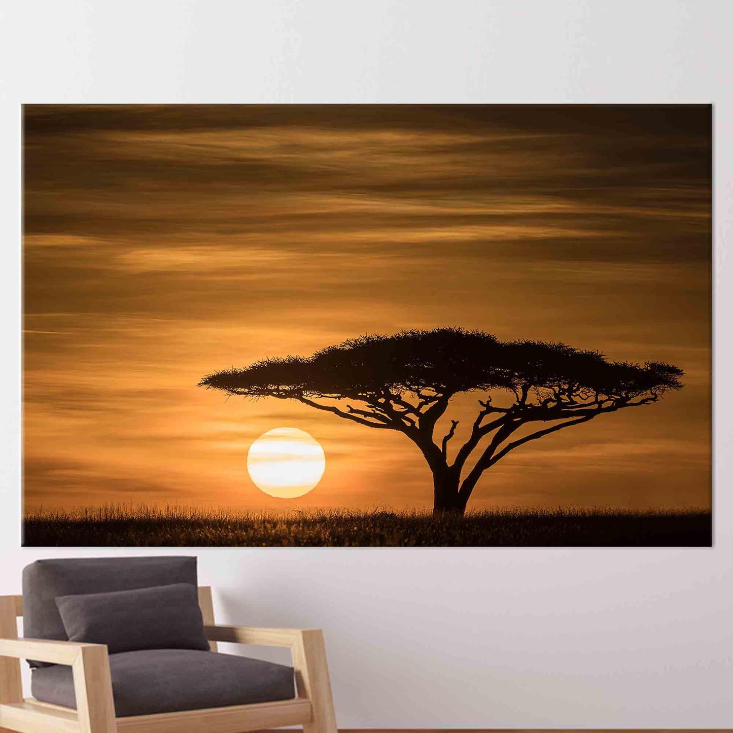 Serengeti Sunrise Landscape 3D Canvas Print