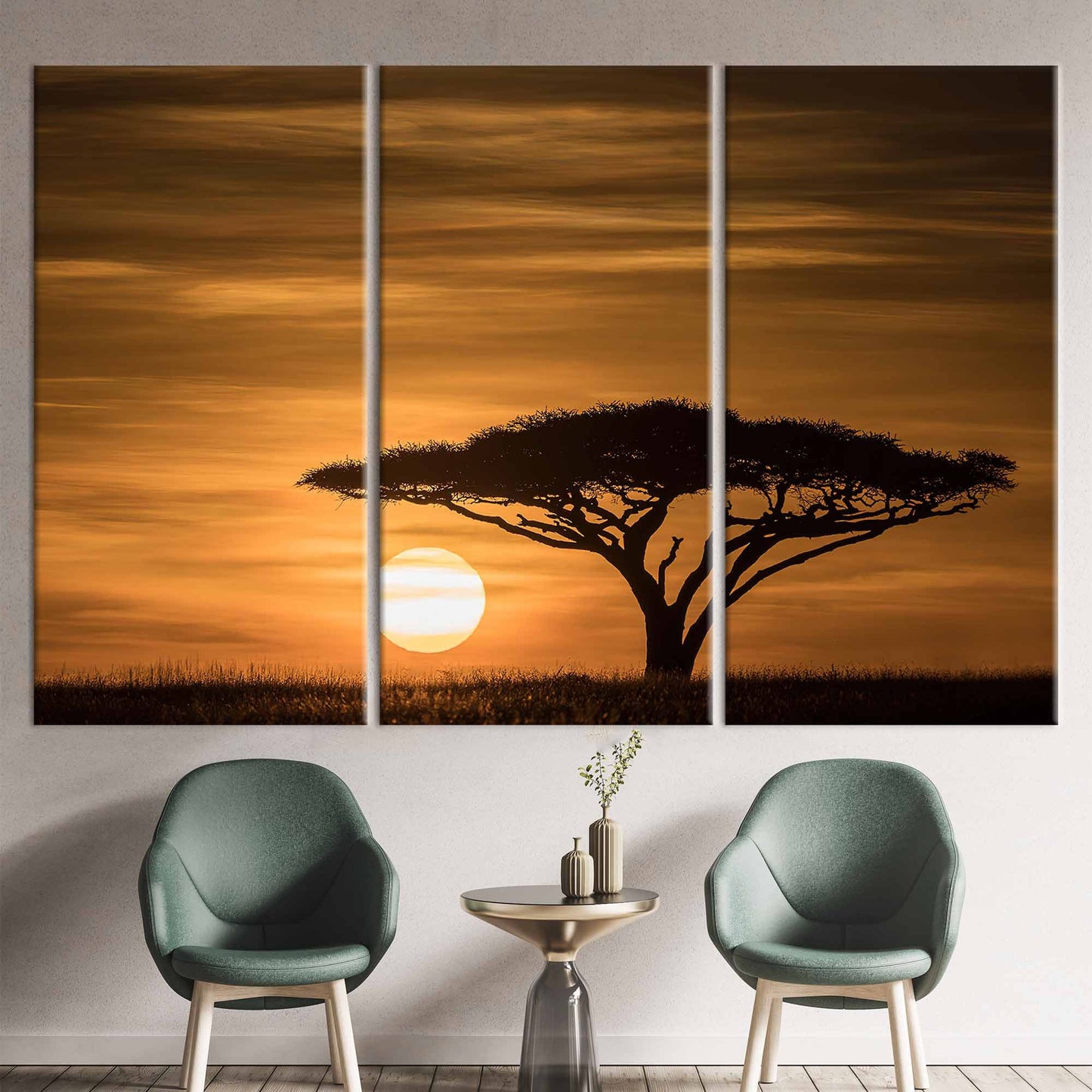 Serengeti Sunrise Landscape 3D Canvas Print